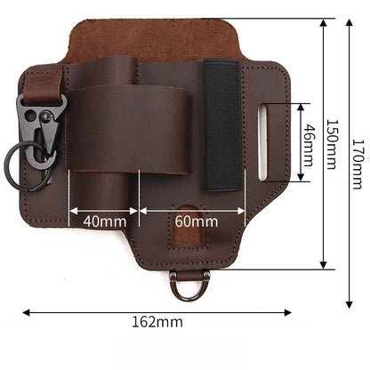 EDC Tactical Tool Holster - Outdoor Waist Storage Pouch for Flashlight, Knife & Wilderness Survival Gear