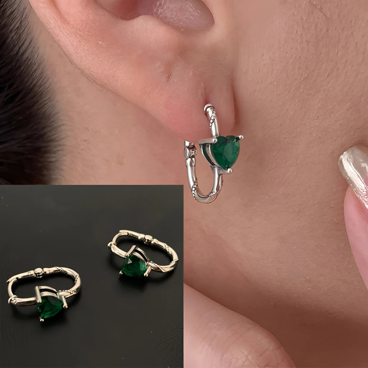 PANJBJ925 Sterling Silver Hoop Earrings - Frosted Geometric Design Fashion Jewelry Gift for Women