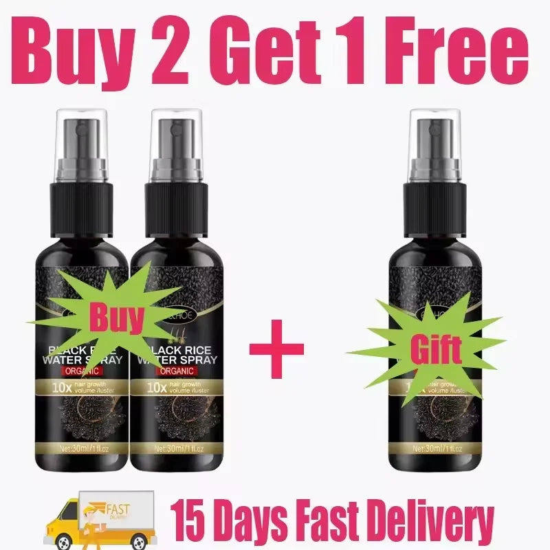Gray to Black Hair Treatment Serum – Natural Hair Color Repair Spray for Hair Loss & Healthy Hair Care