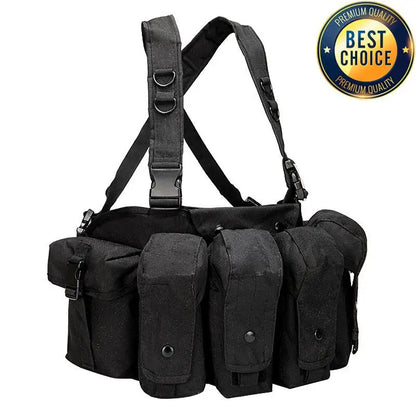 Tactical MOLLE Vest | Quick Release Hunting & CS Training Chest Vest with AK Belly Pockets