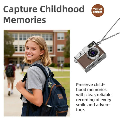 1080P HD Retro Mini Thumb Camera - Wearable Portable Keychain Camera for Travel, Outdoor Photography and Vlogging