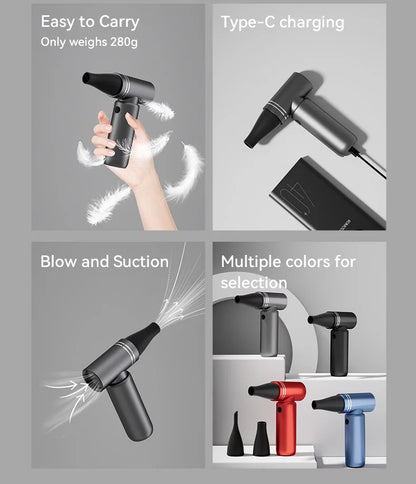 110,000RPM Booster Jet Fan Turbo Mini – Portable Electric Air Blower for Car Cleaning and Air Duster