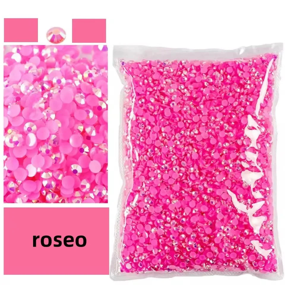 Jelly AB Resin Rhinestones 2-6mm — Non-Hotfix Flat Back Plastic Crystals & Strass Glitters, Large Pack