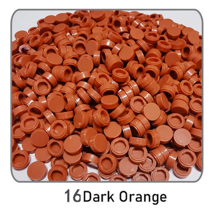 1000Pcs 1x1 Round Building Blocks Set - 52 Color DIY Creative Educational Bricks Compatible with 98138 Toy Kits for Kids