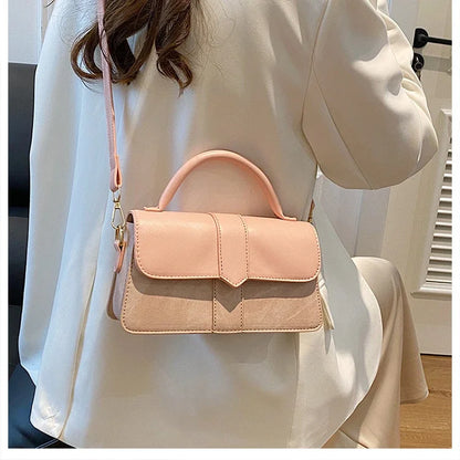 PU Leather Shoulder Bag for Women – Fashion Crossbody Vintage Underarm Square Satchel Handbag (Black)