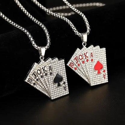 Ace of Spades Playing Card Necklace – Trendy Pendant Chain for Men & Women