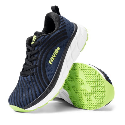 FitVille Men’s Wide Toe Box Running Shoes – Cushioned, Non-Slip, Lightweight & Breathable Extra Wide Width Sneakers