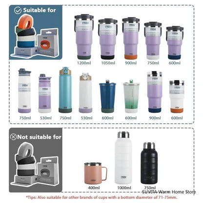 Universal Silicone Anti-Slip Bottom Cover – Sleeve for Tyeso Water Bottle (71mm to 77mm Diameter)