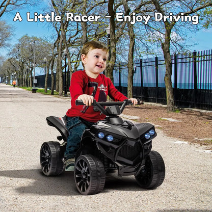 6V Kids Ride-On ATV 4-Wheeler – Electric Quad Car with Music, Foot Pedal, 1.8MPH Max Speed & Durable Wheels