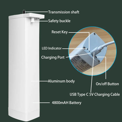 Tuya ZigBee Battery-Powered Electric Curtain Motor – Wireless, Automatic, SmartLife App Remote, Works with Google Home