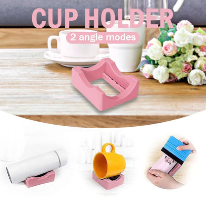 Silicone Tumbler Cradle Holder - Cup Stand with Slot for Crafts, Decals, and Small Tumblers