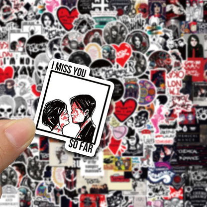 100-Piece My Chemical Romance Sticker Set - Waterproof Vinyl Decals for Laptops, Phones, Guitars, and Luggage