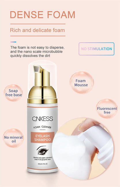 Lash Super Concentrate Mousse – Gentle Eyelash Shampoo Foam for Extensions & Makeup Tools