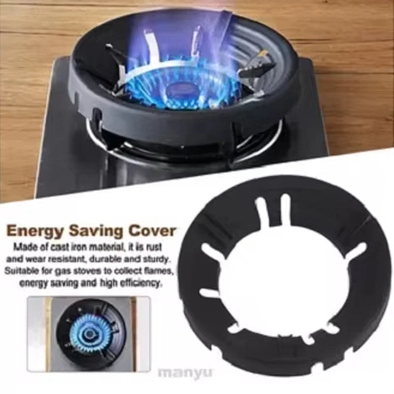 Enamel Gas Stove Cover – Energy-Saving Fire-Gathering Wind Shield Ring & Universal Outdoor Stove Bracket