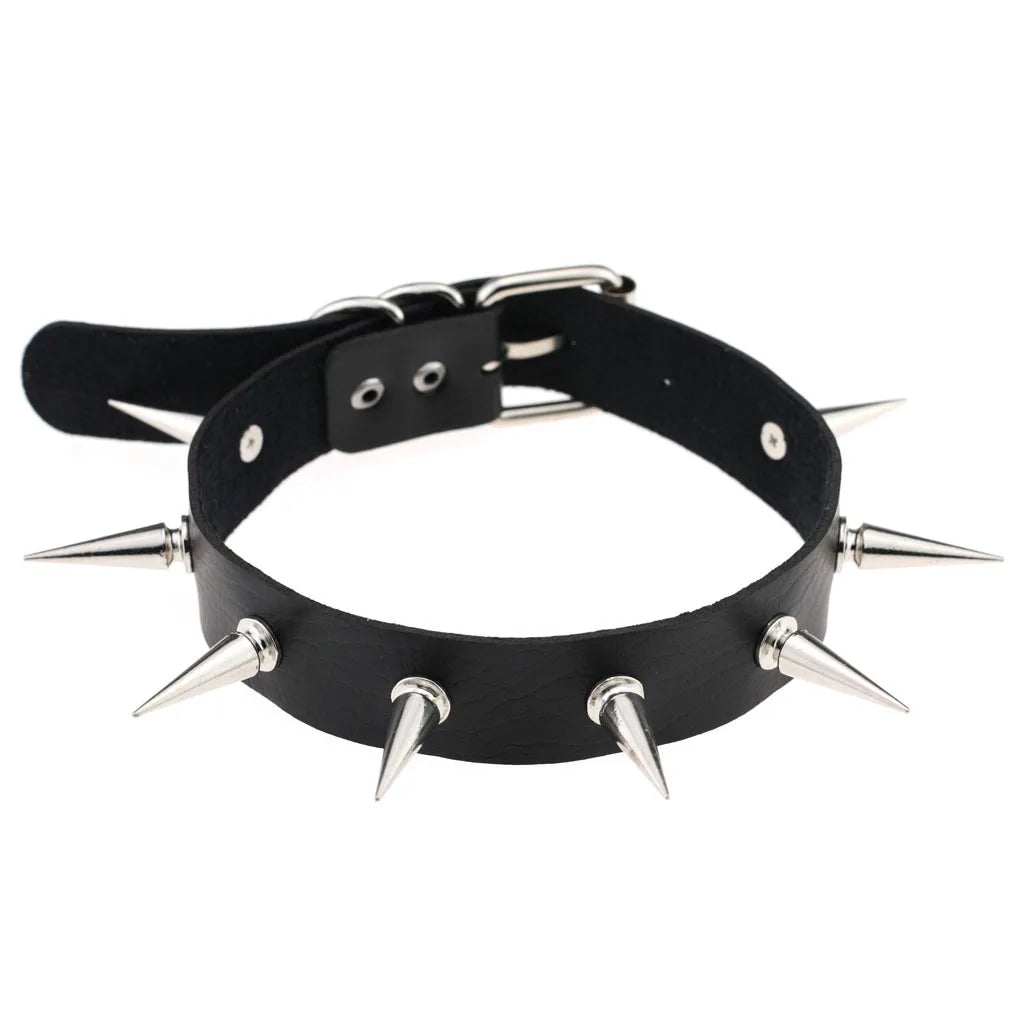 Harajuku Cosplay Rivet Star Punk Rock Gothic Collar — Sexy PU Leather Heart Cross Spike Choker Jewelry for Women