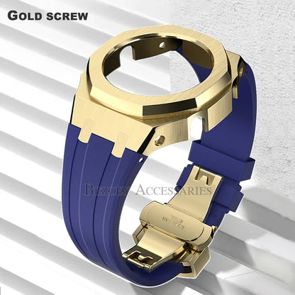 GEN4 Casioak GA2100 Mod Kit – Stainless Steel Case, Bezel, and Rubber Strap Replacement for G-SHOCK GA2100/GA2110