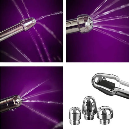 Anal Douche Enema Set – Aluminum Shower with 3 Nozzle Options for Complete Cleansing
