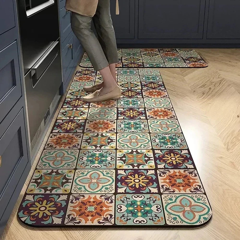 Absorbent Non-Slip Kitchen Mat – Printed Area Rug for Hallway, Living Room, Bedroom & Entrance