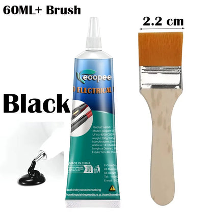 Liquid Waterproof Electrical Tape - Quick-Drying Black Epoxy Sealant Glue for Wire and Cable Insulation and Home Repairs