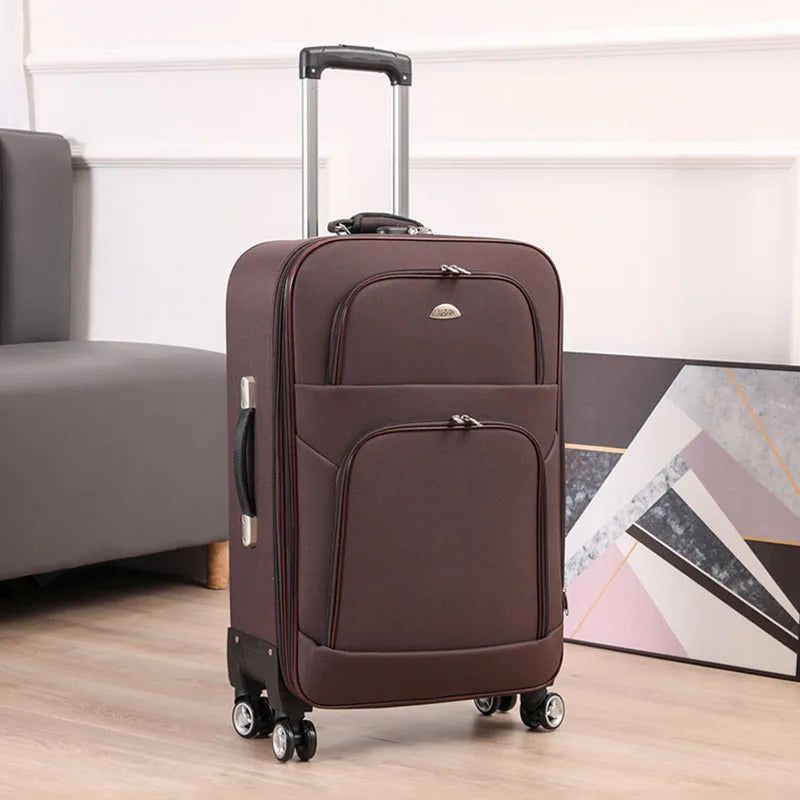 Ex Canvas Travel Suitcase – Trendy Fashionable Rolling Luggage with Combination Lock & 360° All-Direction Wheels for Business Travel
