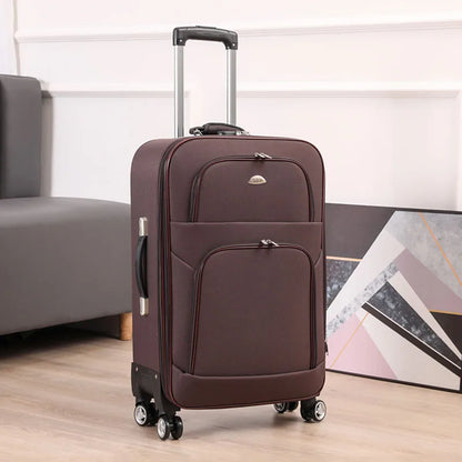 Ex Canvas Travel Suitcase – Trendy Fashionable Rolling Luggage with Combination Lock & 360° All-Direction Wheels for Business Travel