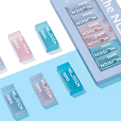 Cute Transparent Soft Eraser Set – Minimalist Solid Color School Erasers for Students & Stationery Supplies