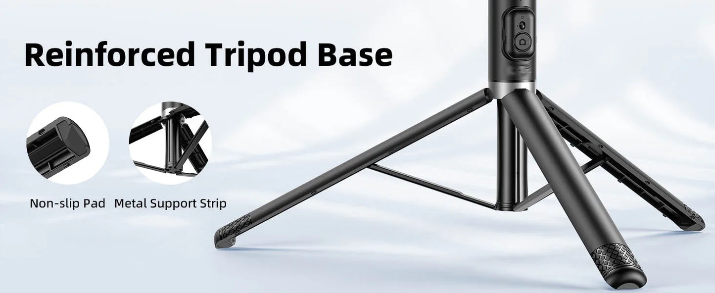 Selfieshow Wireless Selfie Stick – 72 Inch Portable Aluminum Alloy Tripod with Bluetooth Remote for iOS & Android Phones