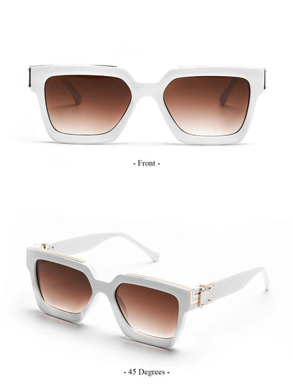 Ruiao Retro Black Millionaire Sunglasses – Luxury Square Designer Shades for Men & Women (2024)