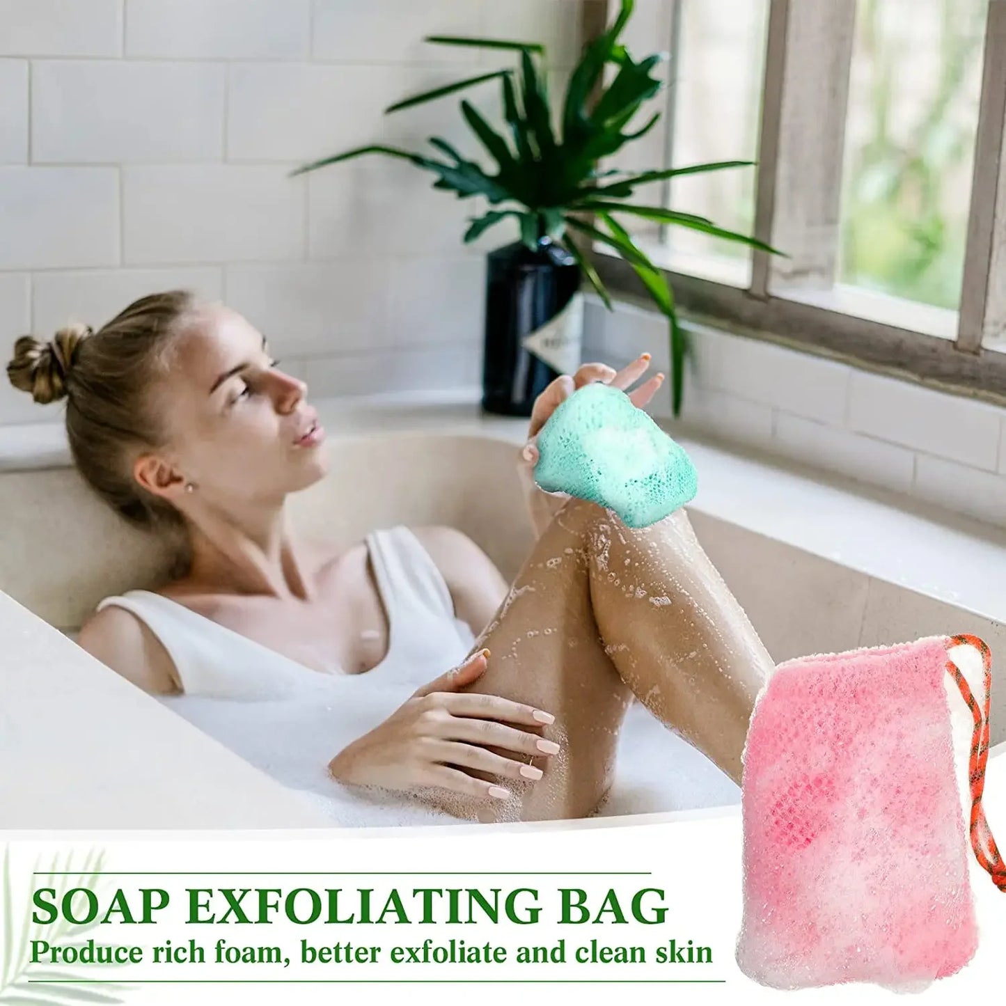 Thicken Nylon Soap Saver Bag Pouch for Plentiful Bubble Foam - Exfoliating Soap Mesh Bags for Shower Soaps Holder Pocket