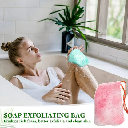 Thicken Nylon Soap Saver Bag Pouch for Plentiful Bubble Foam - Exfoliating Soap Mesh Bags for Shower Soaps Holder Pocket