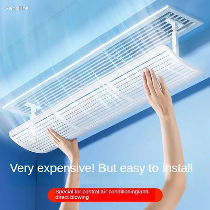Central AC Air Conditioner Outlet Baffle – Universal Duct Windshield Deflector, Anti-Direct Blowing Grille