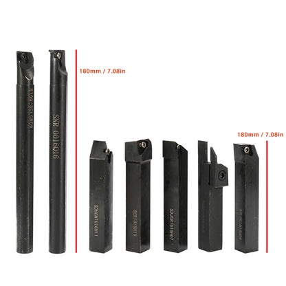 8-16mm Lathe Turning Tool Holder — Boring Bar & CNC Metal Cutter Rod with Shank and Inserts