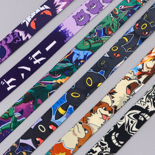 Anime Gengar Lanyard for Keys – Cartoon ID Card, Mobile Phone Strap, USB Badge Holder, DIY Keychain Gift