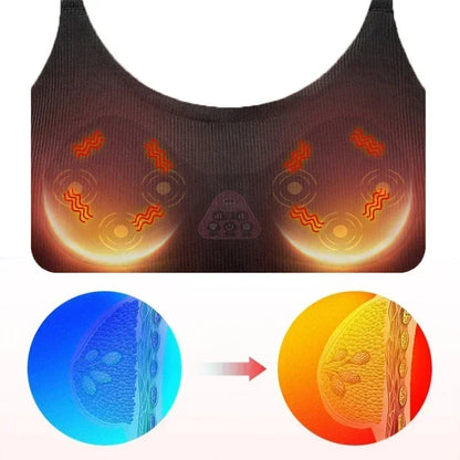 Electric Wireless Breast Massage Bra – Hot Compress Chest Care & Enhancement Massager