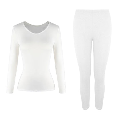 Women's Thermal Underwear Set - Fleece-Lined Long Johns Base Layer Top and Bottom, 2 Piece Set