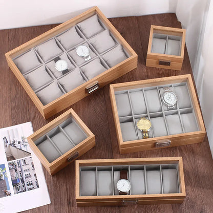 WellZone 2024 Bamboo Watch Box — Eco-Friendly Chinese Style Fashionable Watch Storage Case