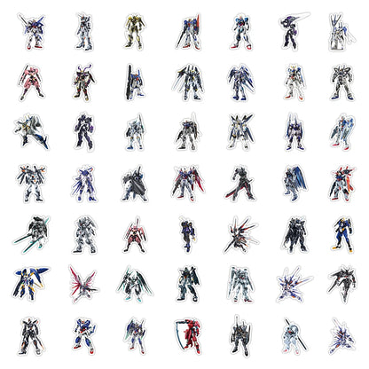 GUNDAM Anime Stickers - 10/30/55-Piece Waterproof Cartoon Graffiti Decals for Phones, Motorcycles, Luggage and Notebooks