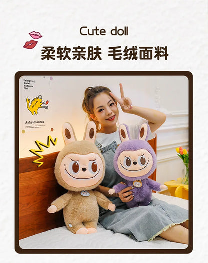 60cm Labubu Cute Rabbit Ragdoll Plush Toy – Soft Mink Fur Cartoon Pillow for Kids Christmas Gift