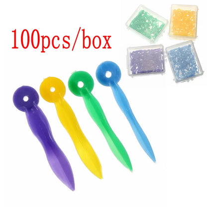 100pcs Disposable Dental Wedges – Plastic Arc Concave Diastema Wedges with Circular Hole for Dentist Use