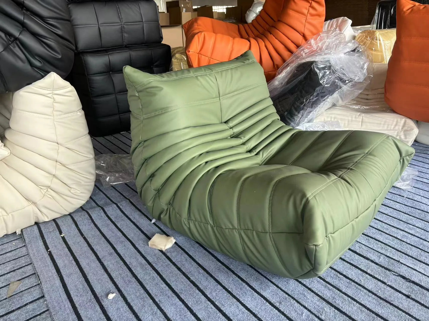 Caterpillar Single Sofa Chair – Cozy Tatami Lounge Chair for Living Room, Bedroom, Balcony, Reading, and Leisure