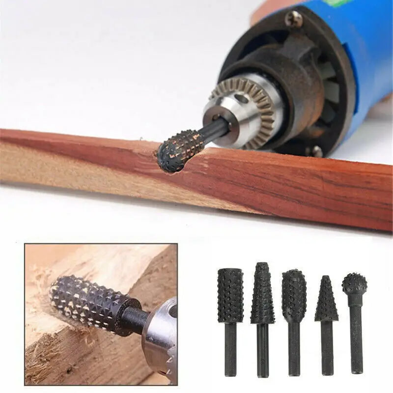 Woodworking Drill Bit Set - 1/4'' 5PCS Cutting Tools for Wood Carving, Carpentry, and Work | Wood Cutting Drill Bit Set
