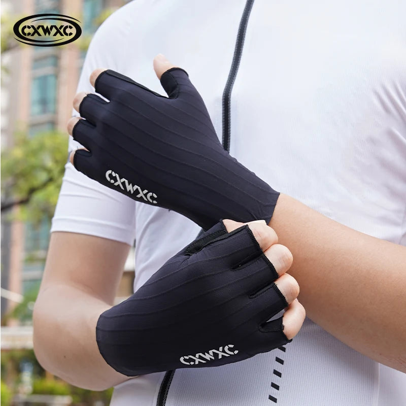 CXWXC Half Finger Cycling Gloves – Breathable, Anti-Slip Fitness Gloves with Extended Wrist Guard for Men & Women