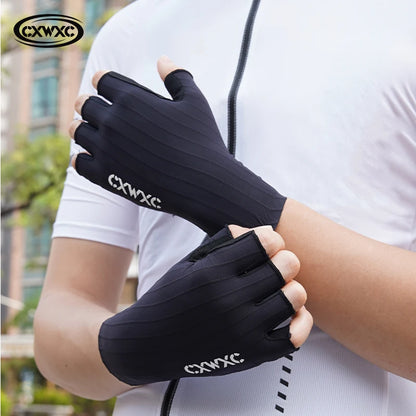 CXWXC Half Finger Cycling Gloves – Breathable, Anti-Slip Fitness Gloves with Extended Wrist Guard for Men & Women