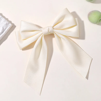 Hot New Fashion Fabric Large Bow Hairpin – Sweet Red & White Bow Hair Clips for Women & Girls, Top Clip, Female Hair Accessories