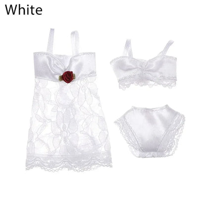 Soft Lace Underwear Set for 30CM 1/6 Dolls – Bra & Briefs for Blythe BJD Dollhouse Kids Toy