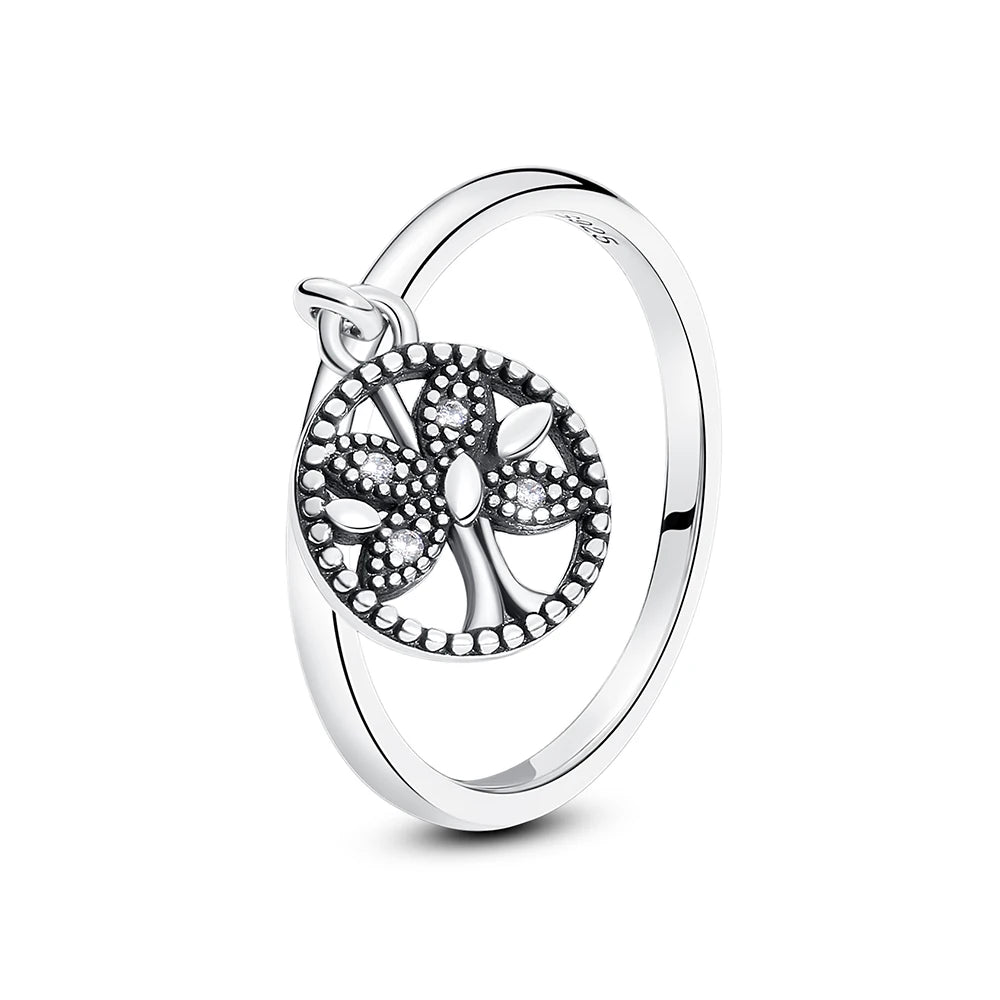 925 Sterling Silver Women’s Ring – Crown, Heart & Wishbone Design with Crystal, Rose Gold Engagement & Wedding Jewelry