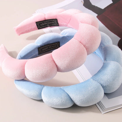 Sponge Spa Headband with Wristbands – Wide Padded Face Washing, Skin Care, Makeup Removal & Shower Headband for Women & Girls