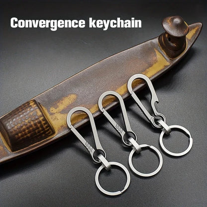 Titanium Carabiner Keychain – Hook Key Ring with Bottle Opener for Camping, Hiking & Outdoor Travel