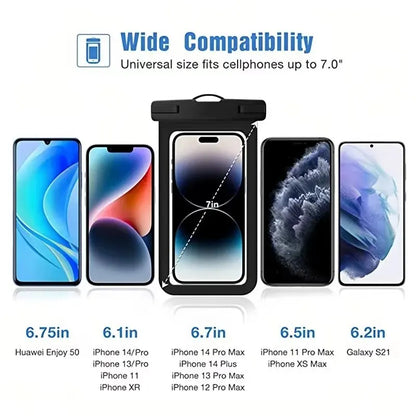 Universal Waterproof Phone Case: IPX8 Water-Proof Bag - Underwater Protector Pouch for iPhone 14 13 12 11 Pro Max Plus XS XR
