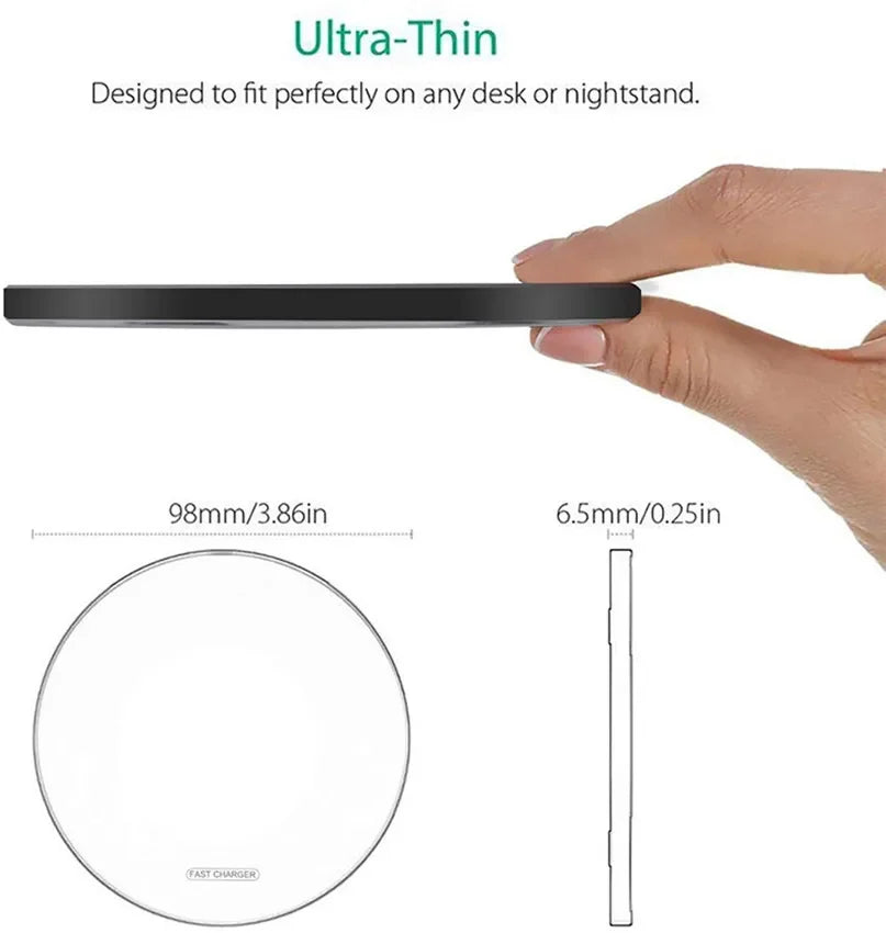 100W Fast Wireless Charger Pad - Charging Station for iPhone 15/14/13/12/X/8, Samsung Galaxy & Xiaomi